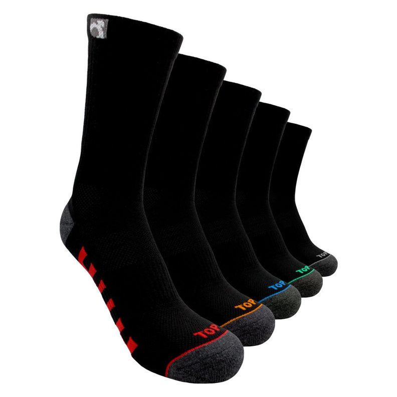 Calcetines Nino Deportivos Largos Negros Pack 5 C2 TOP