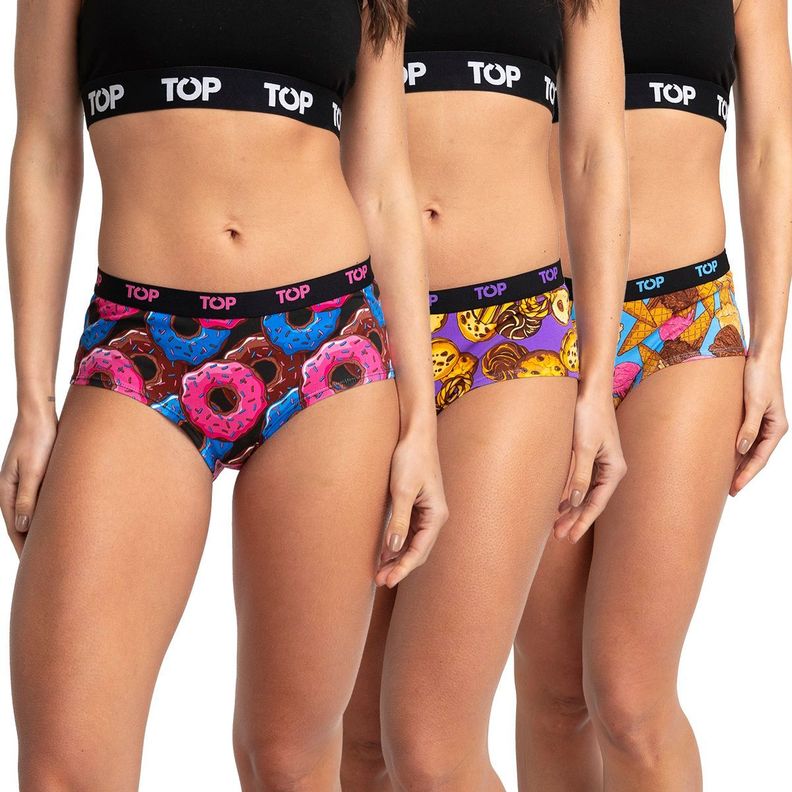Calzón Pantaletas Algodón Con Elástico Pack 3 Icónicos - Fast Food C2 Top-0