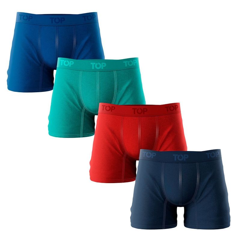 Bóxer Medio Algodón Color Pack 4 PK C17 Top-0