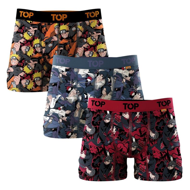 Bóxer Medio Algodón Naruto Shippuden Pack 3 C1 Top-0