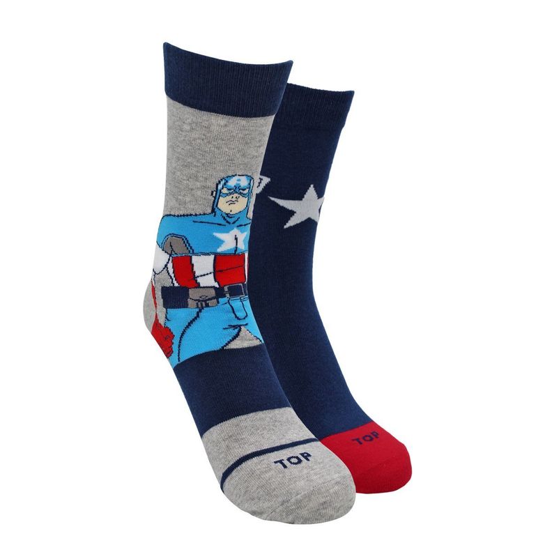 Calcetines Largos Niño Algodón Marvel Capitán América Pack 2 C3 TOP-0
