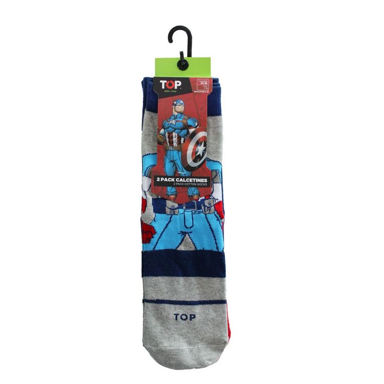Calcetines Largos Niño Algodón Marvel Capitán América Pack 2 C3 TOP-5