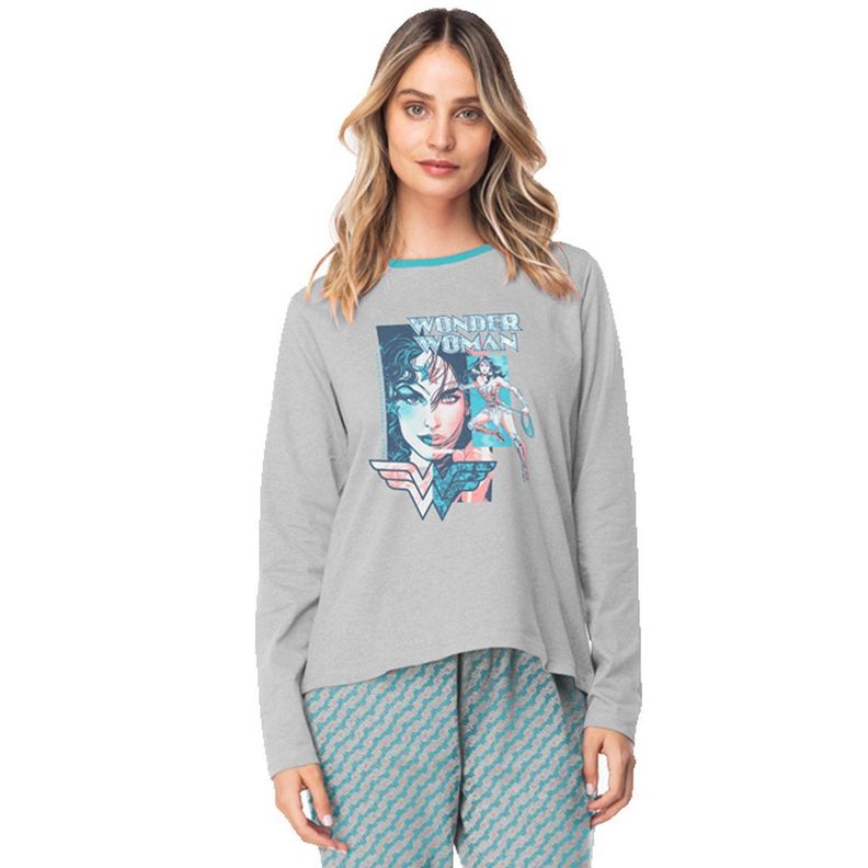 Pijama Largo Algodón Mujer Invierno DC C3 Top-0
