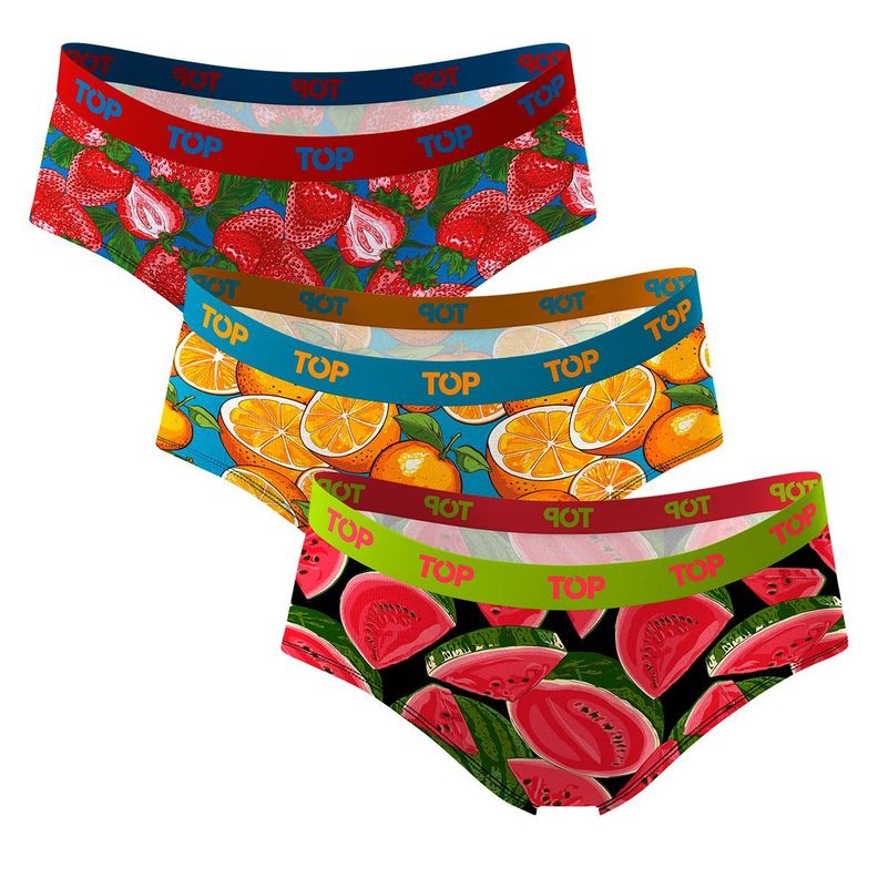 Calzón Pantaletas Algodón Con Elástico Pack 3 Icónicos - Juicy Fruits C3 Top-2