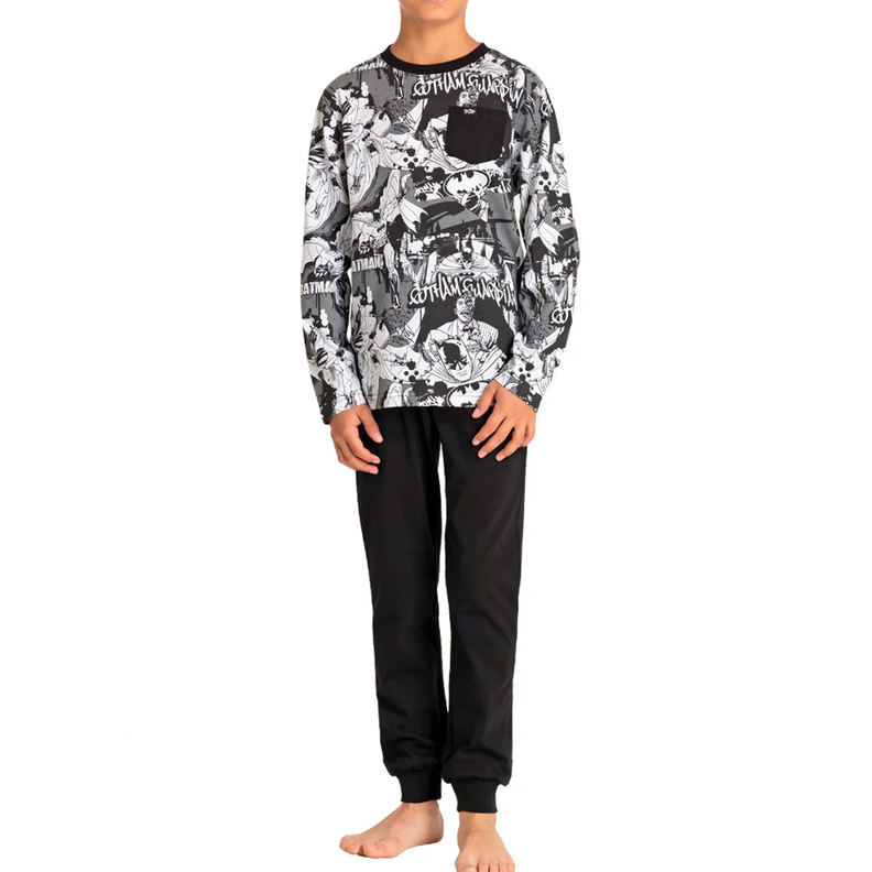 Pijama De Algodón Niño Invierno BATMAN Top-0