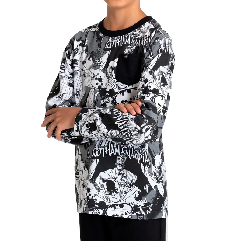 Pijama De Algodón Niño Invierno BATMAN Top-2
