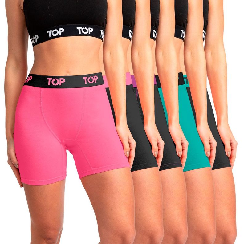 Bóxer Mujer Medio Algodón Pack 5 C2 Top-0