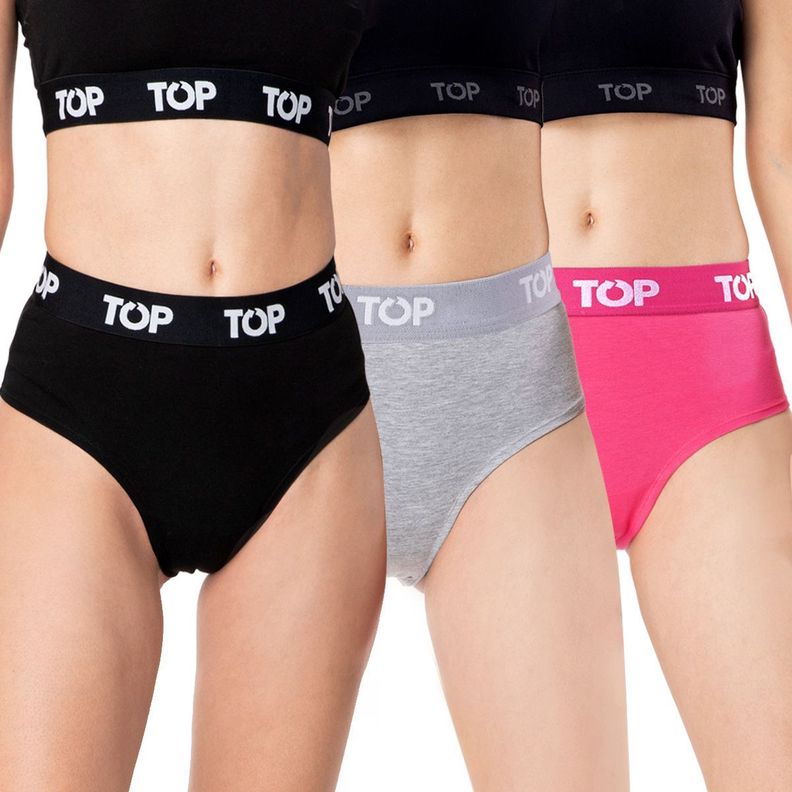 Calzón Hikini Algodón con Elástico Pack 3 C1 Top-0