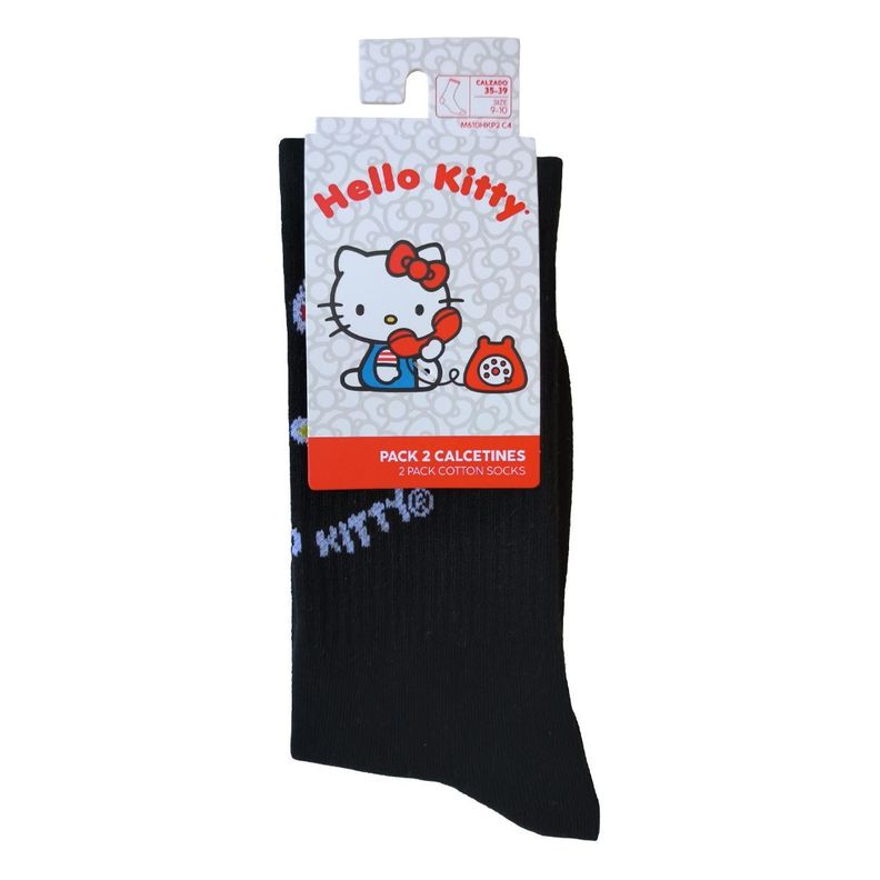 Calcetines Largos Mujer Algodón Pack 2 Hello Kitty C4 TOP-1