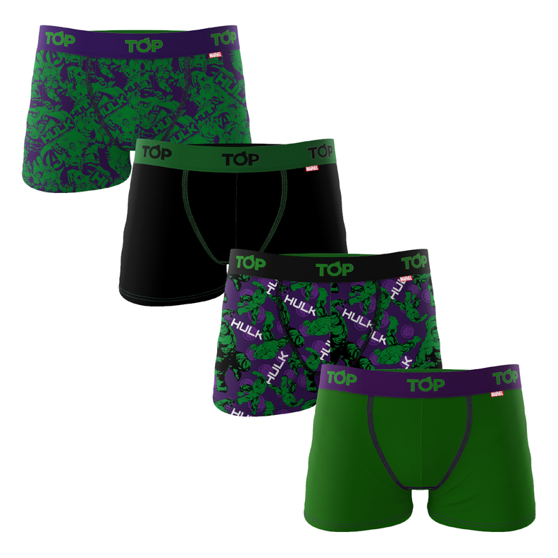Bóxer Niño Algodón Marvel Pack 4 C9 Hulk Top-0
