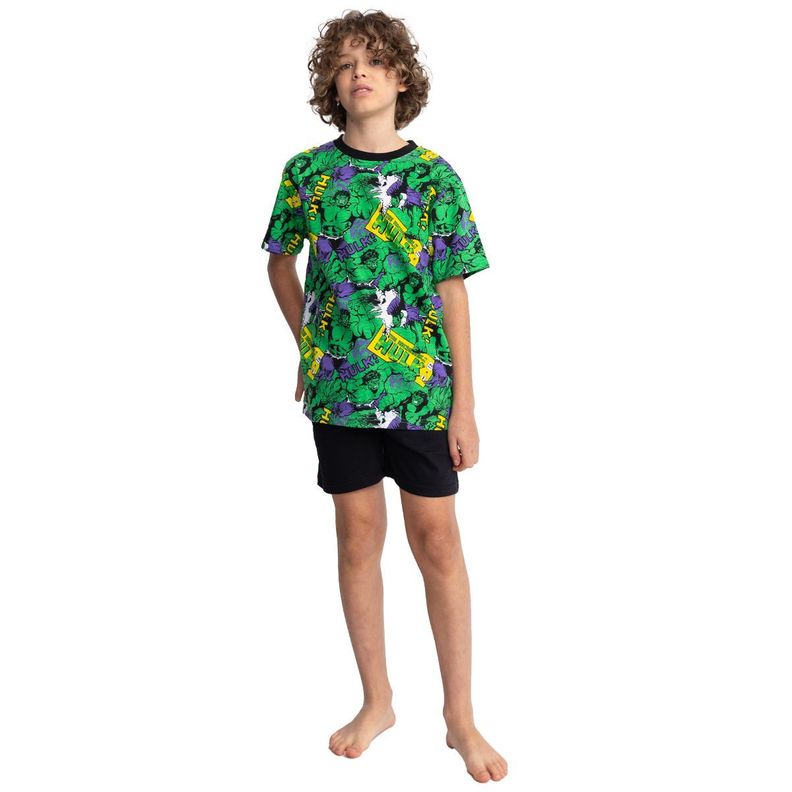 Pijama Niño Algodón Verano Hulk Top-0