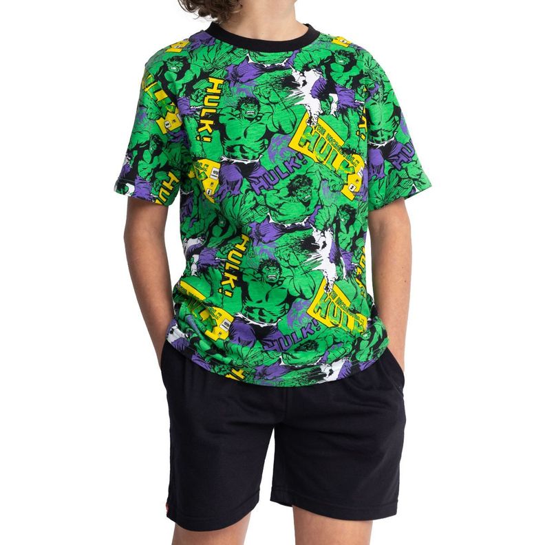 Pijama Niño Algodón Verano Hulk Top-2