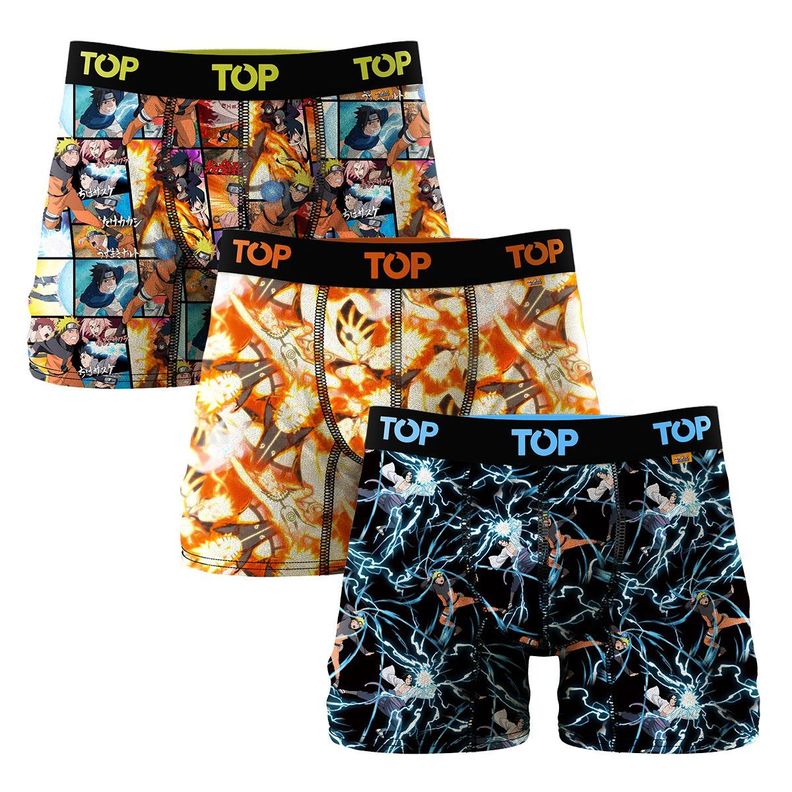 Bóxer Medio Microfibra Naruto Shippuden Pack 3 C2 Top-0