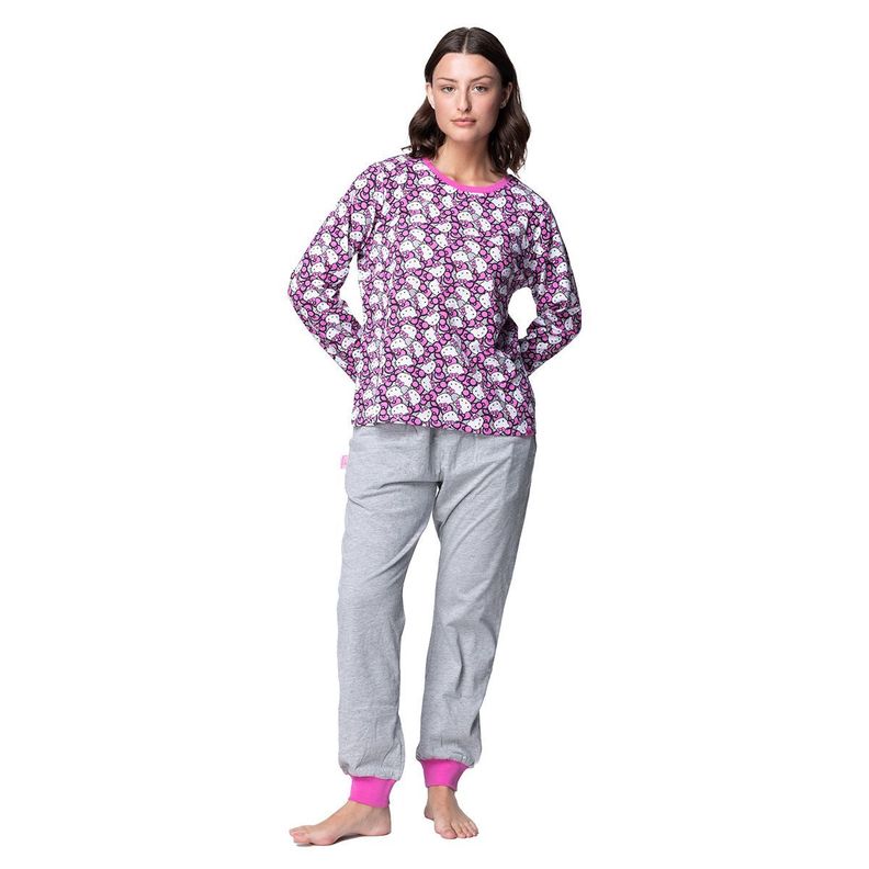 Pijama Largo Mujer Algodón Invierno Hello Kitty C1 TOP-0