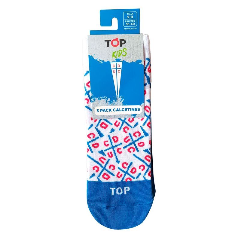 Calcetines Cortos Algodón Niños Universidad Católica Pack 3 C1 Top-5