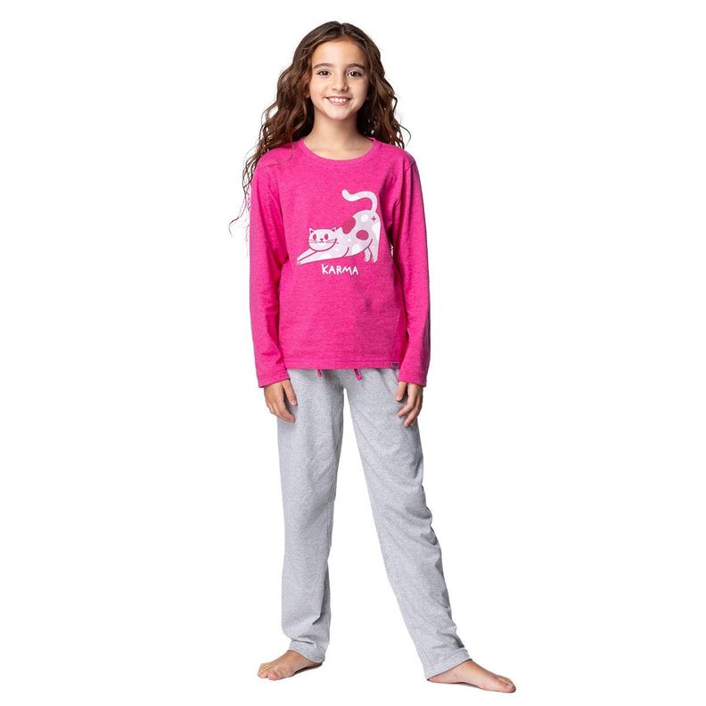 Pijama Largo Niña ROSA Algodón Invierno C1 TOP-0