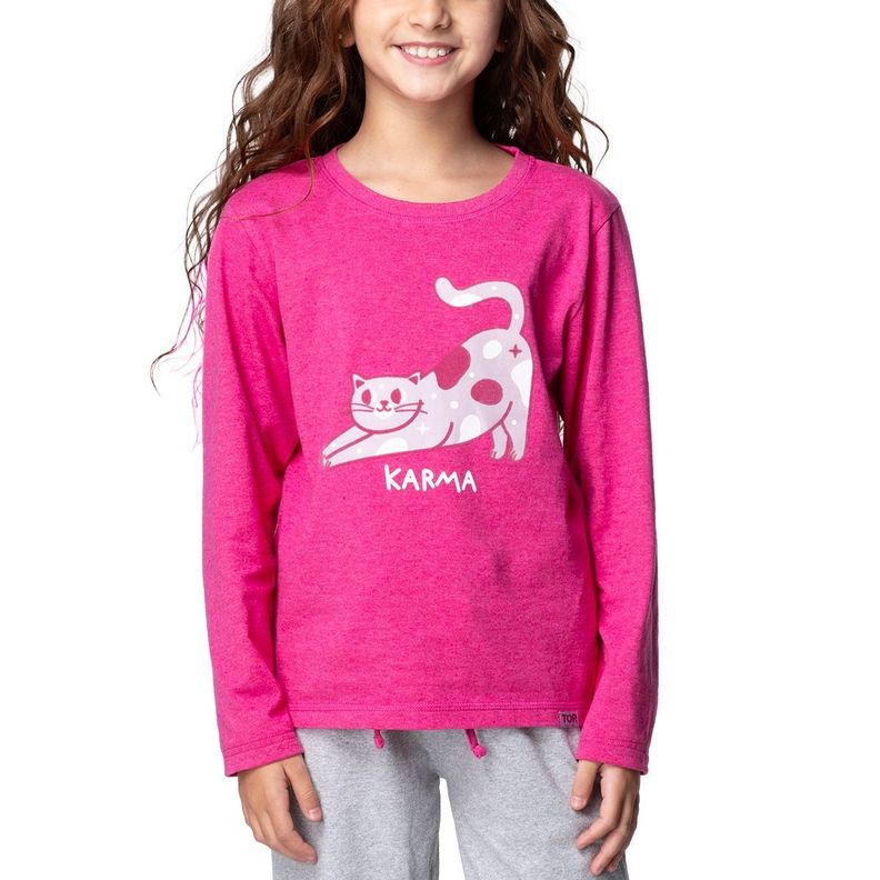 Pijama Largo Niña ROSA Algodón Invierno C1 TOP-2