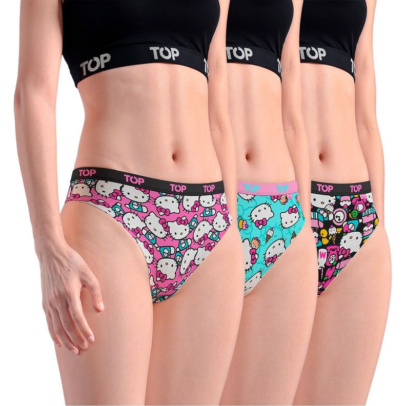 Calzón Bikini Algodón Pack 3 Hello Kitty C1 TOP-0