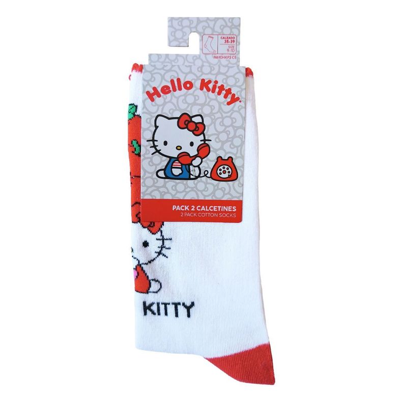 Calcetines Largos Mujer Algodón Pack 2 Hello Kitty C5 TOP-1