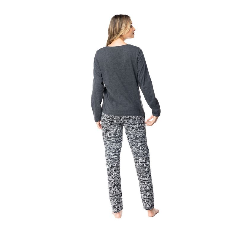 Pijama Largo Algodón Mujer Invierno DC C1 Top-2