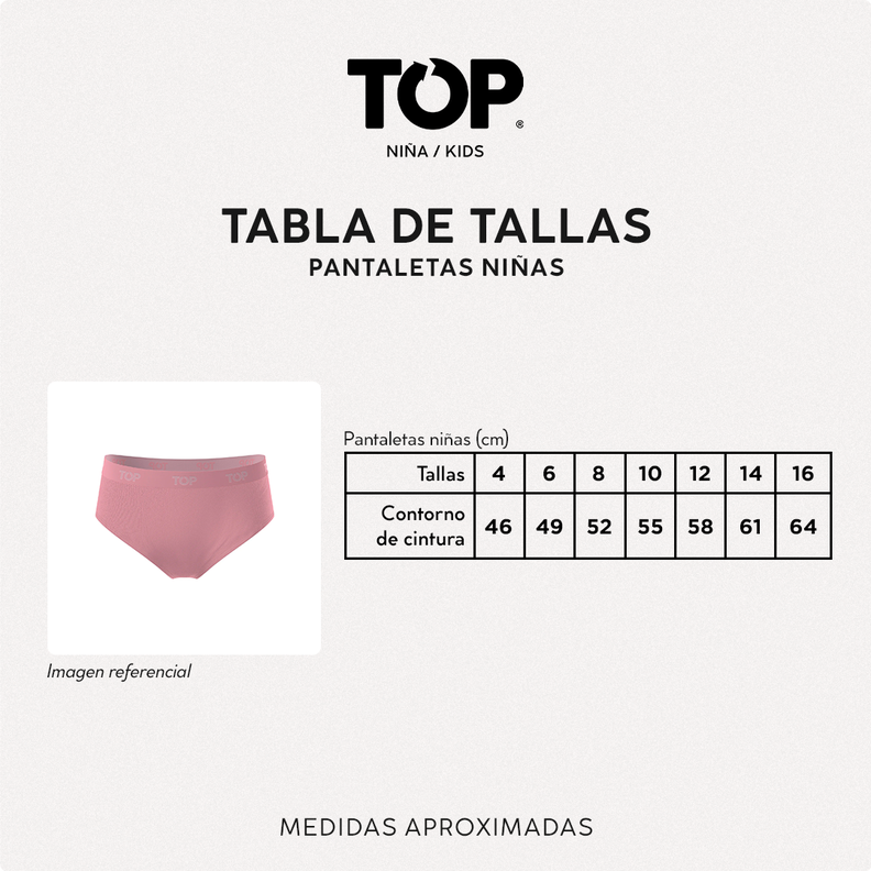 Calzón Pantaletas NIÑA Algodón Pack 5 C2 Top-6