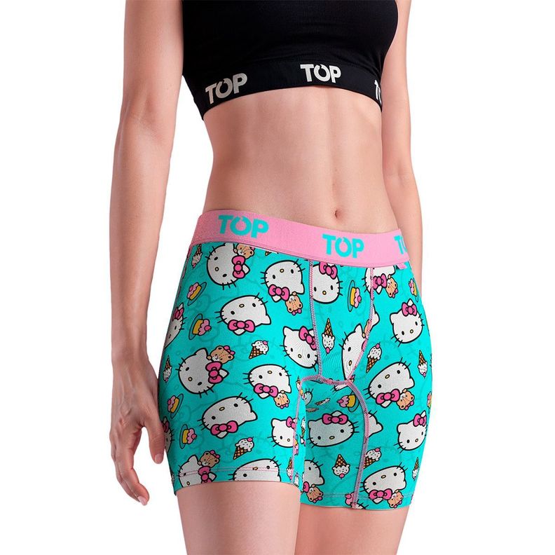 Bóxer Medio MUJER Algodón Pack 3 Hello Kitty C1 TOP-1