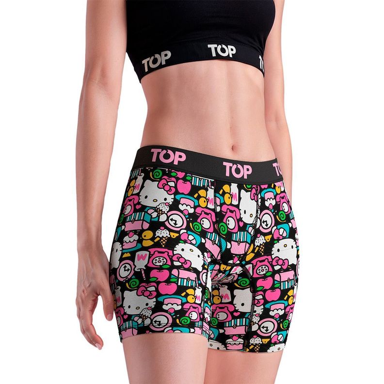 Bóxer Medio MUJER Algodón Pack 3 Hello Kitty C1 TOP-2