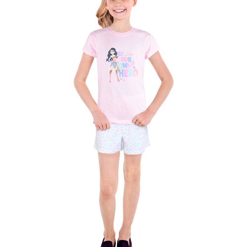 Pijama Niña Algodón Verano DC Wonder Woman C1 Top-0