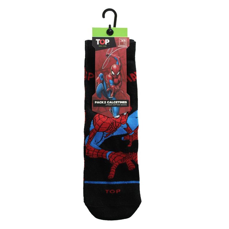 Calcetines Largos Niño Algodón Marvel Spider Man Pack 2 C1 TOP-4