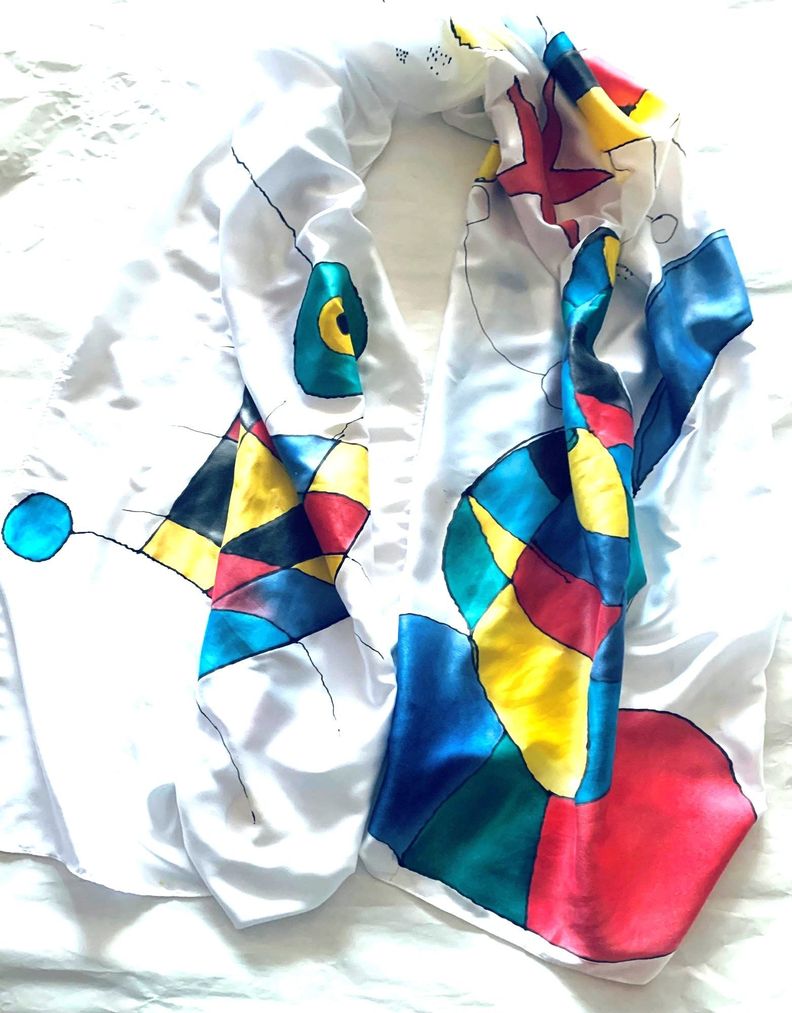 pañuelo de seda viscosa, hecho a mano, diseño exclusivo-0