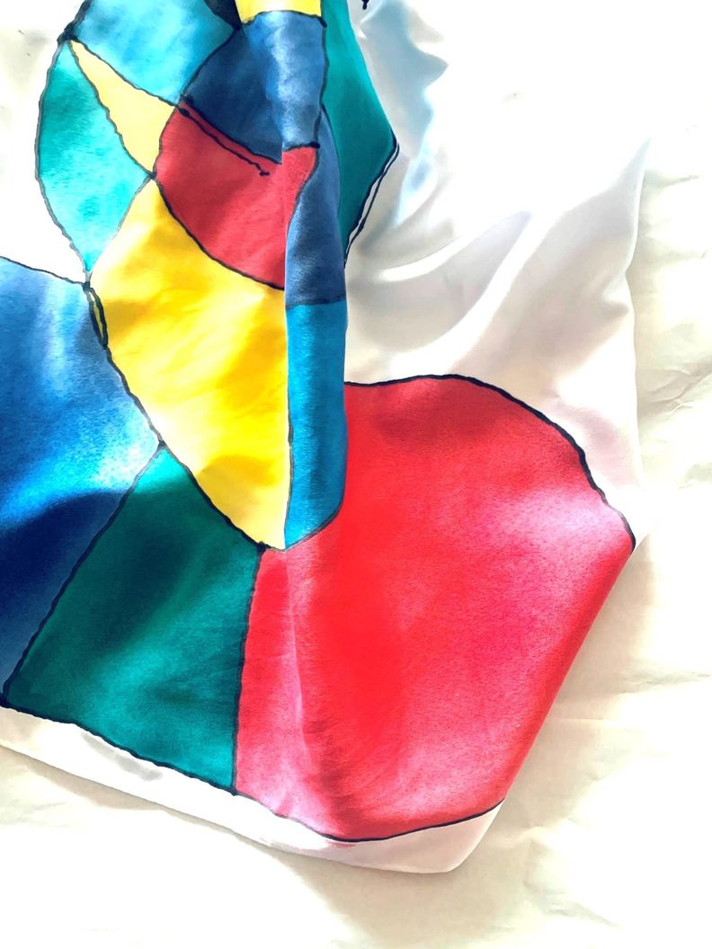 pañuelo de seda viscosa, hecho a mano, diseño exclusivo-1