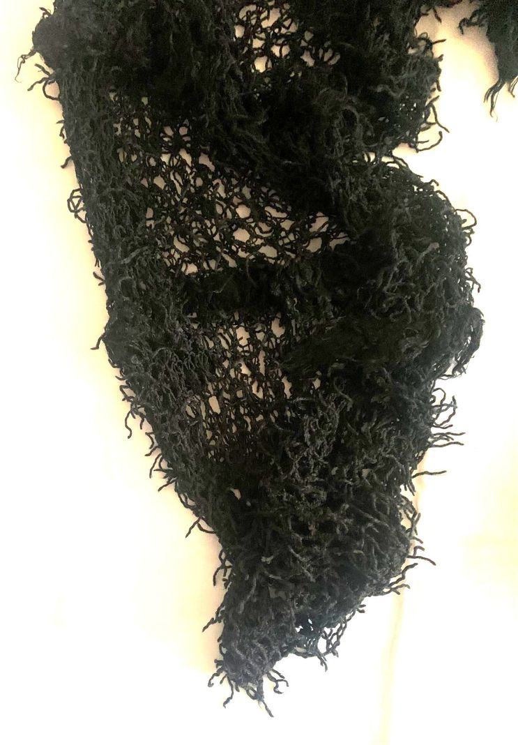 Chal de lana y algodón, hecho a mano-1