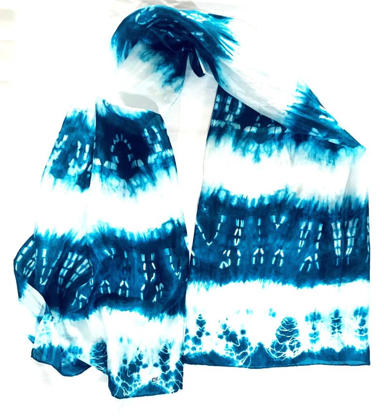 pañuelo de seda natural, diseño exclusivo, hecho a mano-0