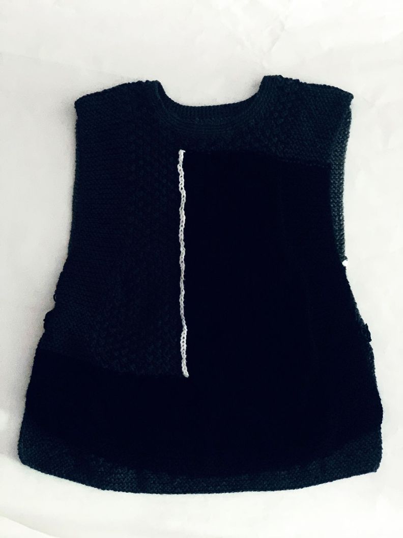 chaleco sin mangas de lana hecho a mano diseño exclusivo-0