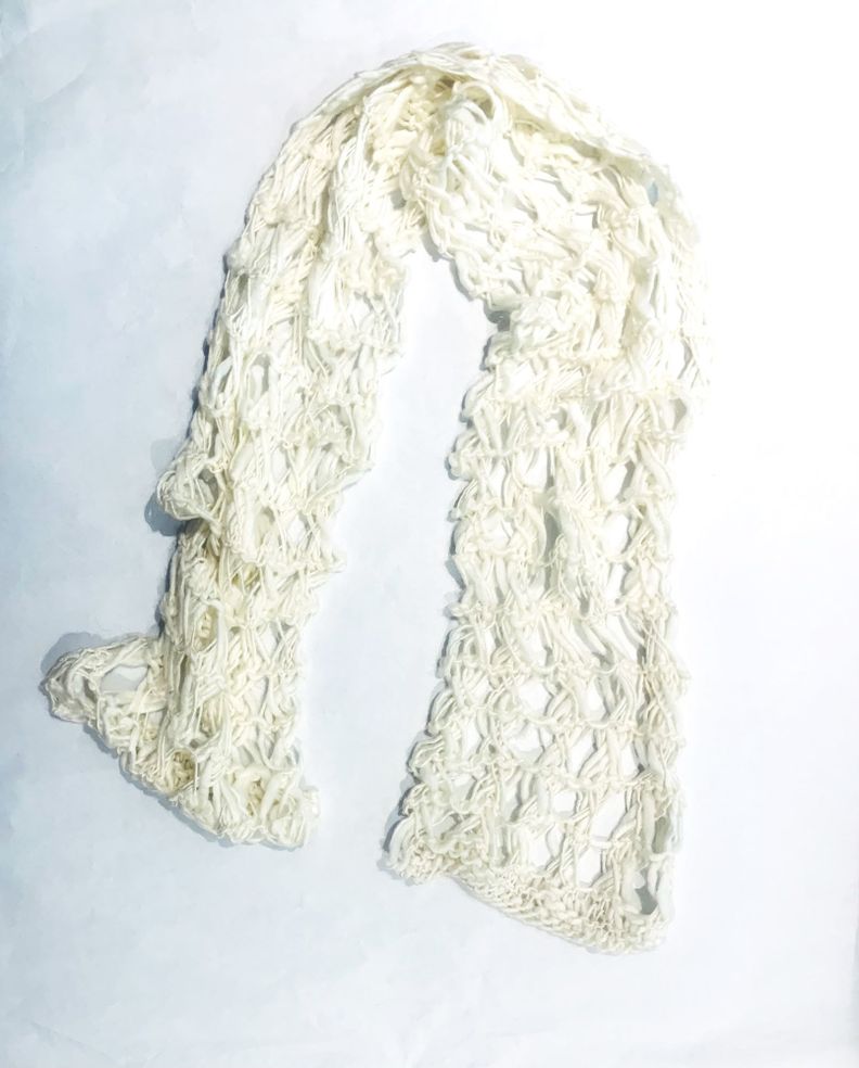 bufanda de seda y algodón hecha a mano diseño exclusivo-0