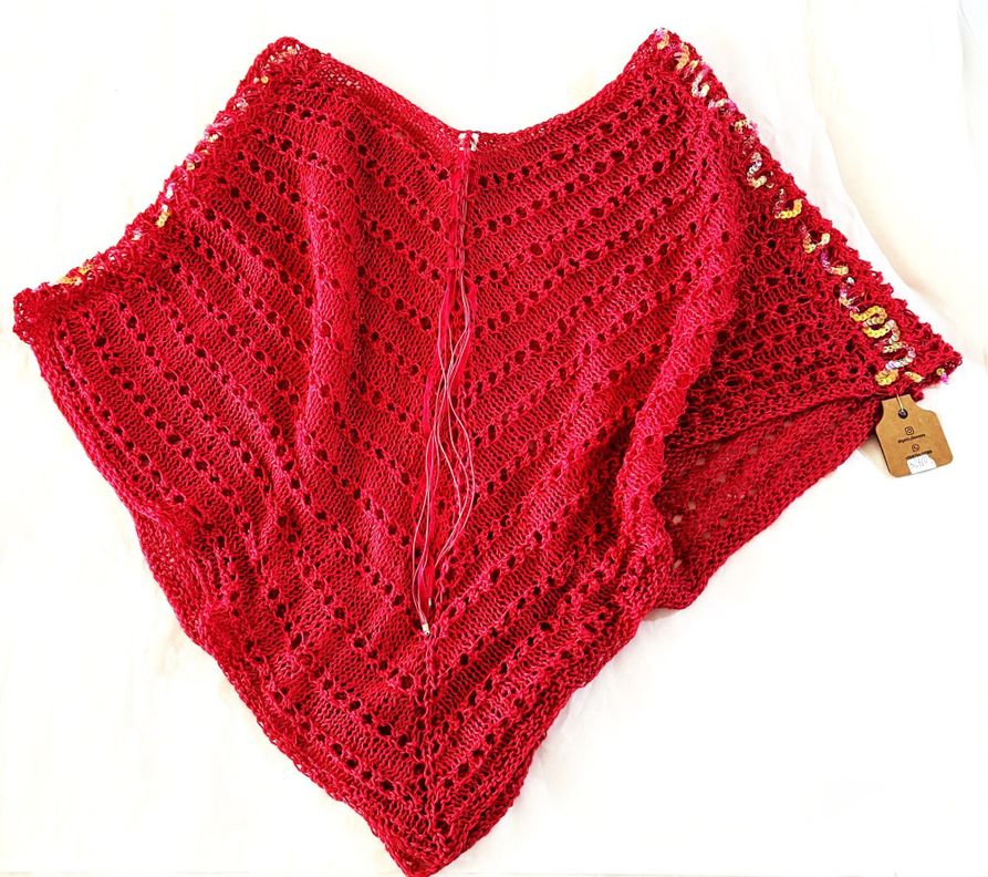 poncho de lino hecho a mano diseño exclusivo-0