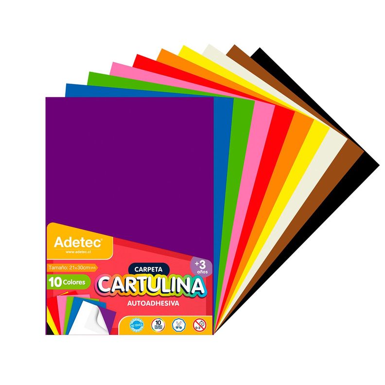 Cartulina Autoadhesiva 10 colores-0
