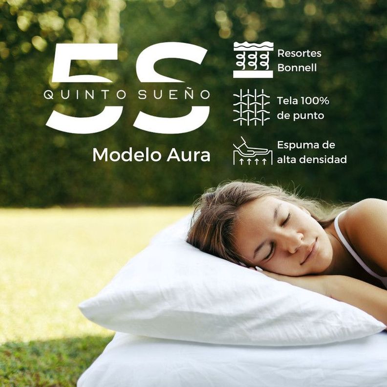 Cama Europea 2 Plazas + Respaldo Tubular Madera Negro-2