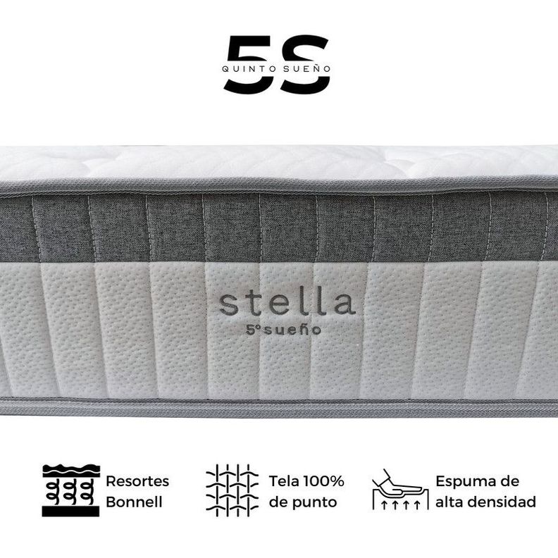 Cama Europea Stella 2 Plazas + Respaldo Tubular Madera Rosada-1