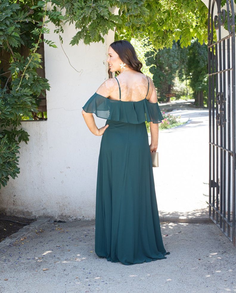 Vestido Largo de Fiesta Sabrina Verde Oscuro-1