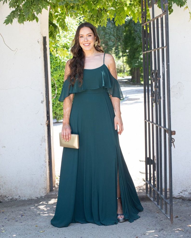 Vestido Largo de Fiesta Sabrina Verde Oscuro-2
