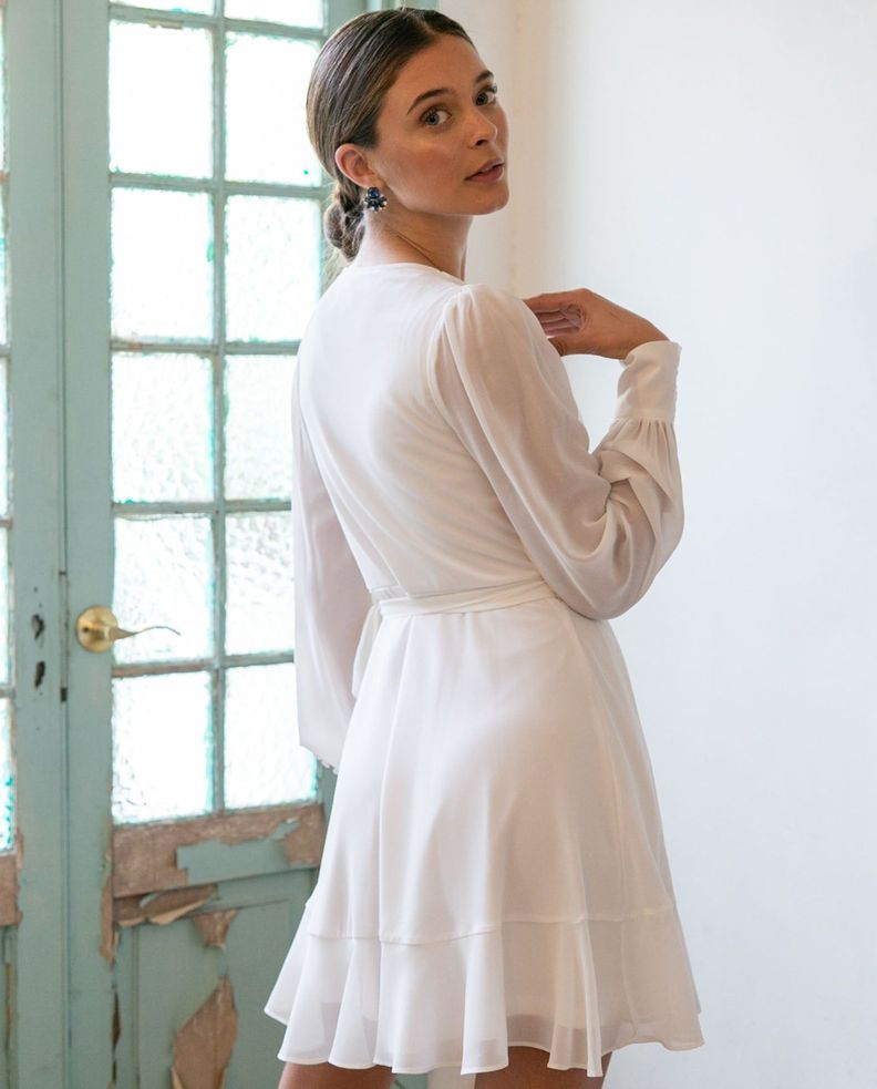 VESTIDO DE NOVIA CORTO JACINTA MANGA LARGA IVORY-1