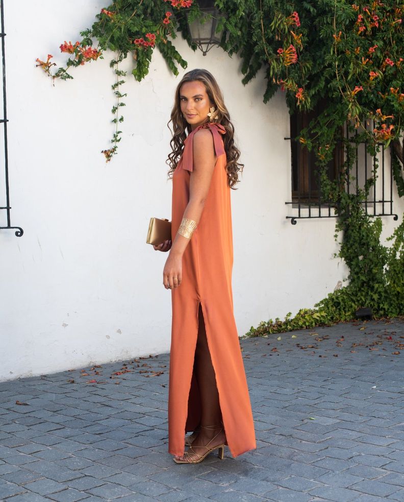 VESTIDO LARGO OLIVIA UN HOMBRO TERRACOTA-1