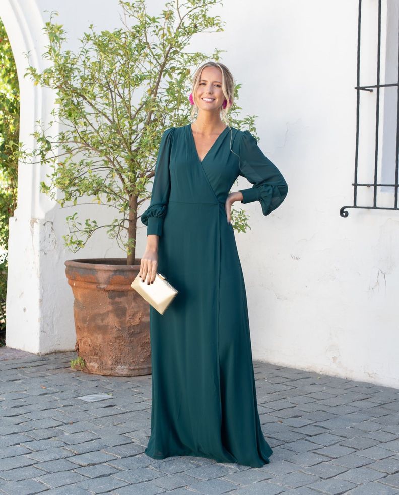 vestido largo jacinta verde -0