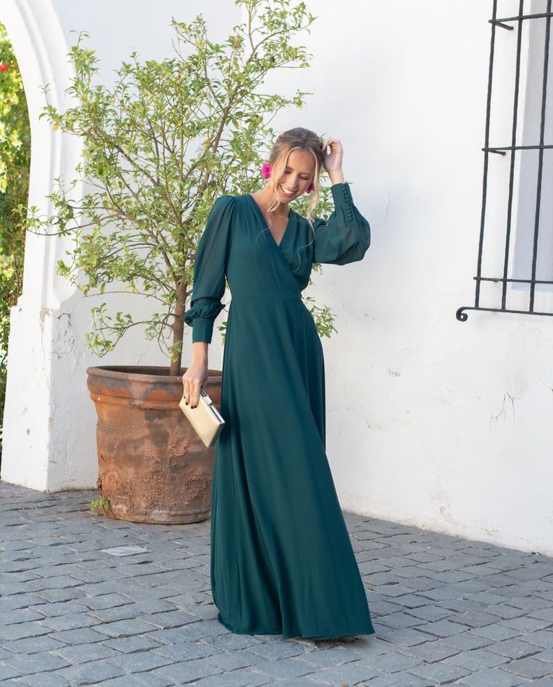 vestido largo jacinta verde -1
