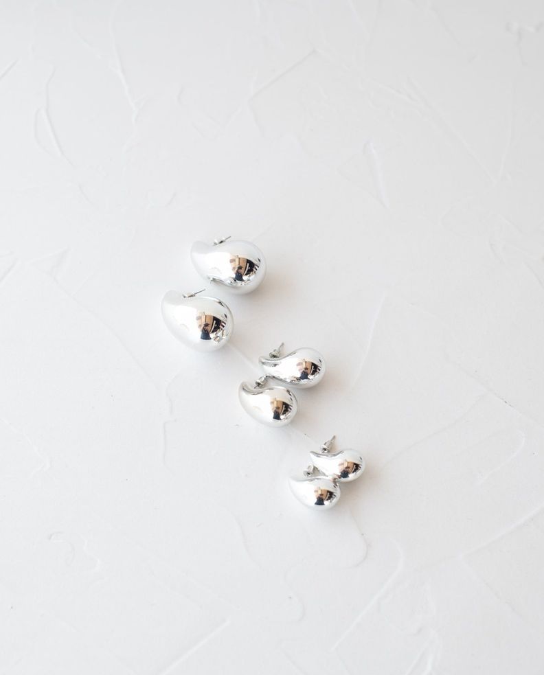 Aros Gota Plateado L