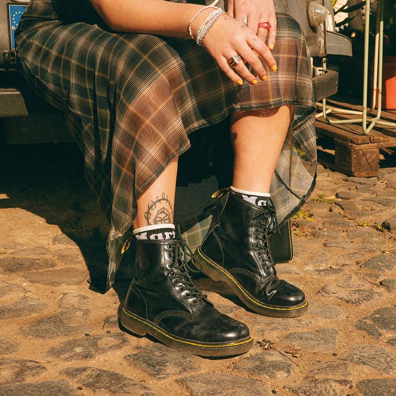 Botines Dr. Martens Smooth Cuero Mid Calf Hombre Negras-3