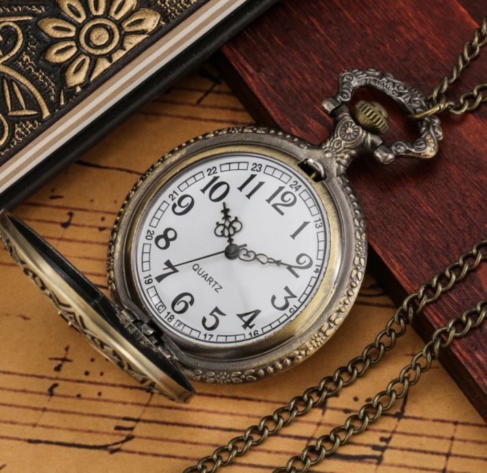 Reloj De Bolsillo retro butterfly Con Cadena AL41-5