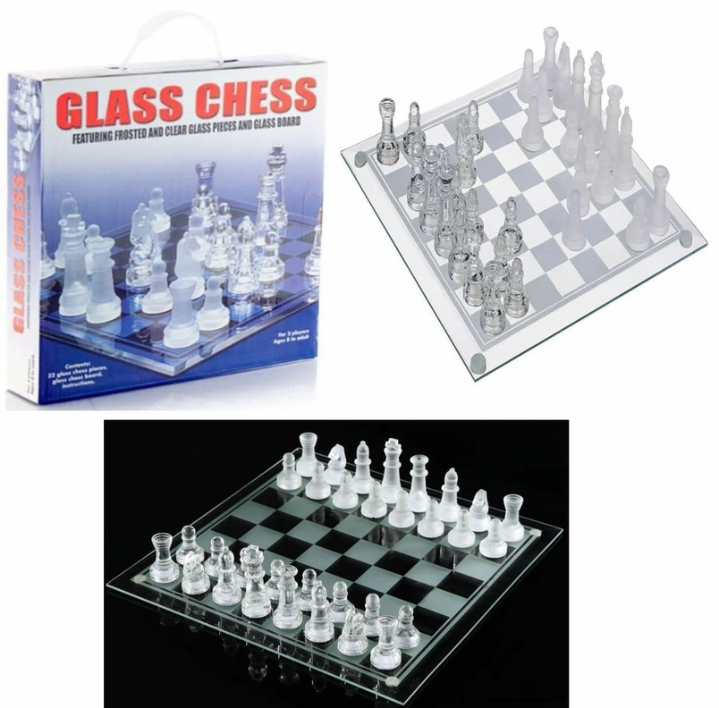 Ajedrez  Juego Cristal 25X25 Cms Nb82-3