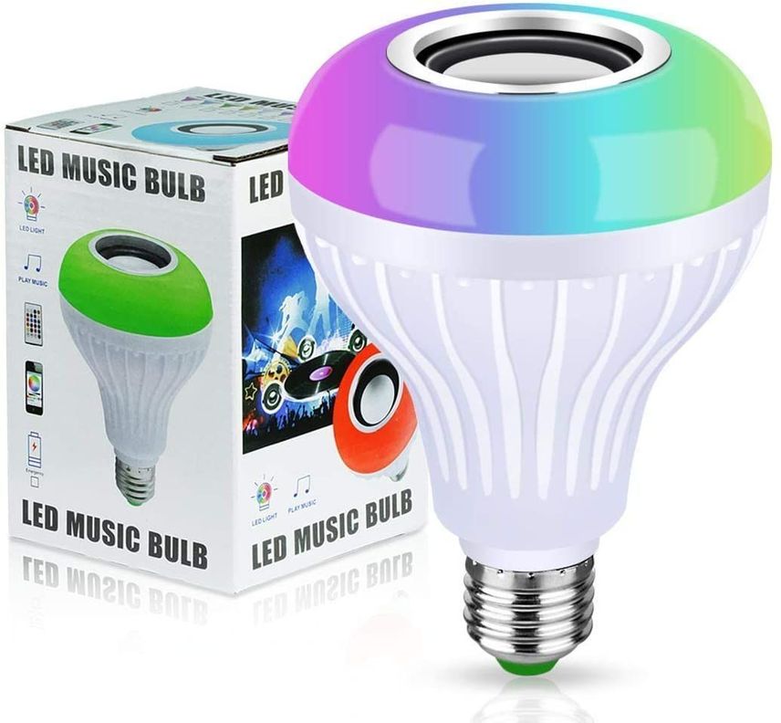 AMPOLLETA LED 12W.CON PARLANTE BLUETOOTH CONTROL REMOTO AA26-0